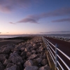 Morecambe promenade at sunset