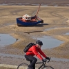 Cycling along the promenade at Hoylake